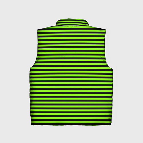 Детский жилет Кислотный зелёный в чёрную полоску / 3D-Черный – фото 2
