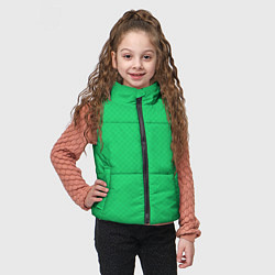 Детский жилет Яркий зелёный текстурированный в мелкий квадрат, цвет: 3D-черный — фото 2