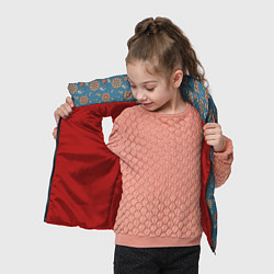 Детский жилет Цветочный узор в стиле бохо на синем, цвет: 3D-красный — фото 2