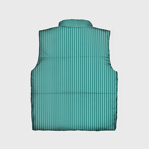 Детский жилет Благородный бирюзовый в белую тонкую полоску / 3D-Черный – фото 2