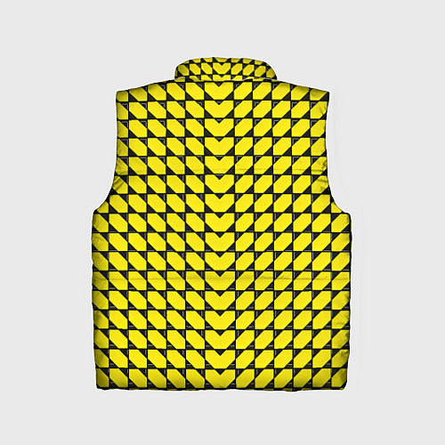Детский жилет Жёлтые лепестки шестиугольники / 3D-Черный – фото 2
