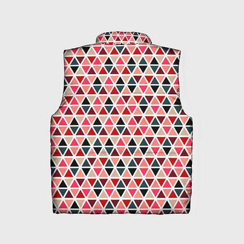 Детский жилет Бирюзово-розовый геометричный треугольники / 3D-Светло-серый – фото 2