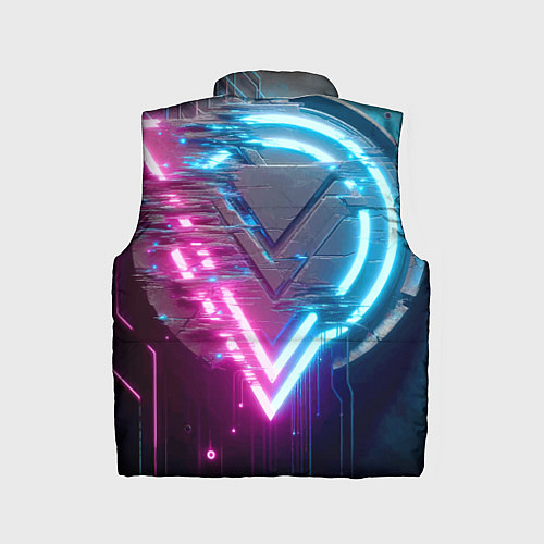 Детский жилет Neon geometric abstraction - ai art / 3D-Черный – фото 2