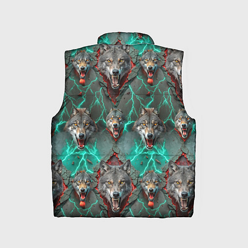 Детский жилет Эпичный паттерн из волков / 3D-Светло-серый – фото 2