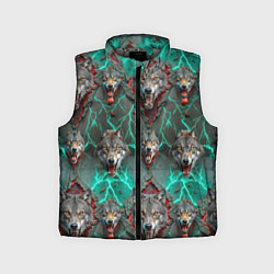 Детский жилет Эпичный паттерн из волков, цвет: 3D-светло-серый