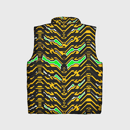 Детский жилет Агрессивный чёрно-жёлтый паттерн / 3D-Светло-серый – фото 2