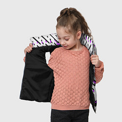 Детский жилет Black and purple stripes on a white background, цвет: 3D-черный — фото 2