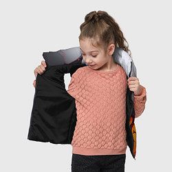 Детский жилет Объемная плита с красной лавой иллюстрация, цвет: 3D-черный — фото 2