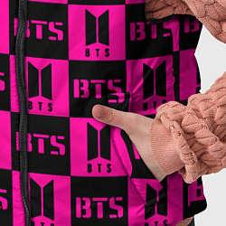 Детский жилет BTS pattern pink logo, цвет: 3D-светло-серый — фото 2