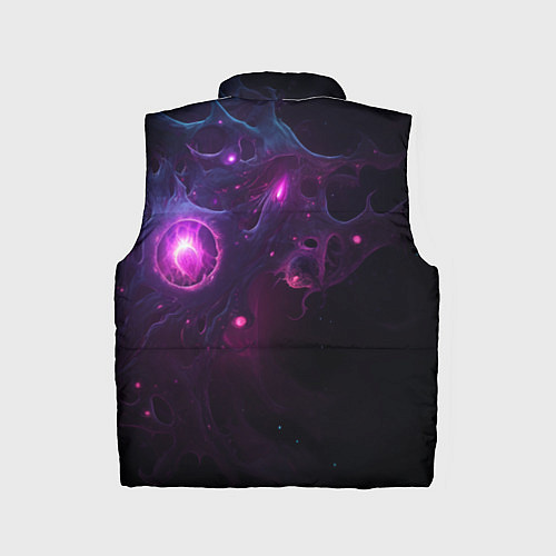 Детский жилет Космическая объемная абстракция с фиолетовым свече / 3D-Черный – фото 2