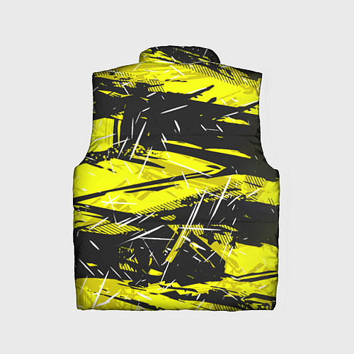 Детский жилет Yellow geometry - спортивный узор / 3D-Светло-серый – фото 2