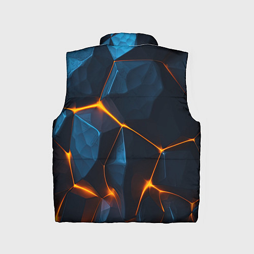 Детский жилет Разлом плит с оранжевым свечением / 3D-Черный – фото 2