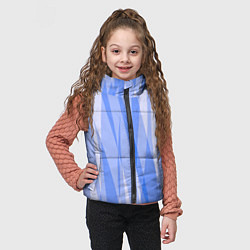 Детский жилет Полосатый сиренево-голубой пламенный, цвет: 3D-черный — фото 2
