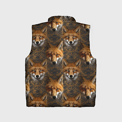 Детский жилет Лакшери паттерн с золотыми лисицами / 3D-Светло-серый – фото 2