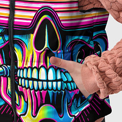 Детский жилет Cyber skull - ai art neon, цвет: 3D-черный — фото 2
