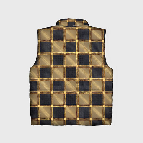 Детский жилет Узор в шахматную клетку из квадратов / 3D-Черный – фото 2