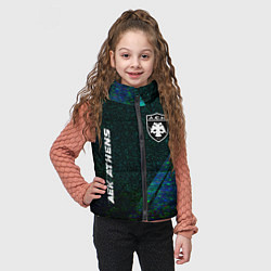 Детский жилет AEK Athens glitch blue, цвет: 3D-черный — фото 2