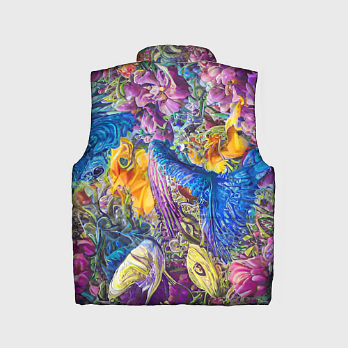 Детский жилет Абстрактный растительный паттерн - нейросеть / 3D-Черный – фото 2