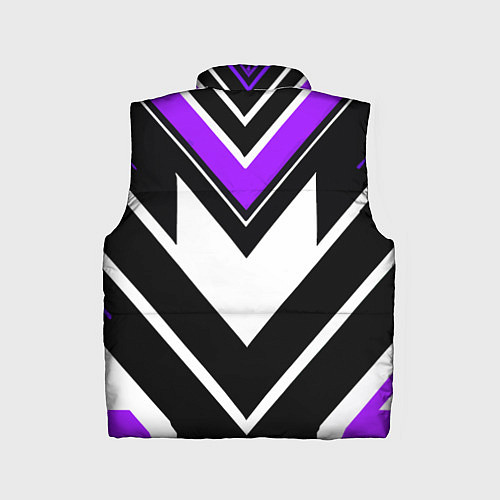 Детский жилет Фиолетово-белые полосы на чёрном фоне / 3D-Черный – фото 2