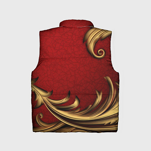 Детский жилет Классический золотой узор на красном бархате / 3D-Светло-серый – фото 2
