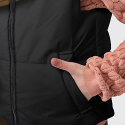 Детский жилет Золотые объемные листья на черном, цвет: 3D-светло-серый — фото 2