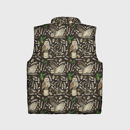Детский жилет Совы в сосновом лесу / 3D-Светло-серый – фото 2