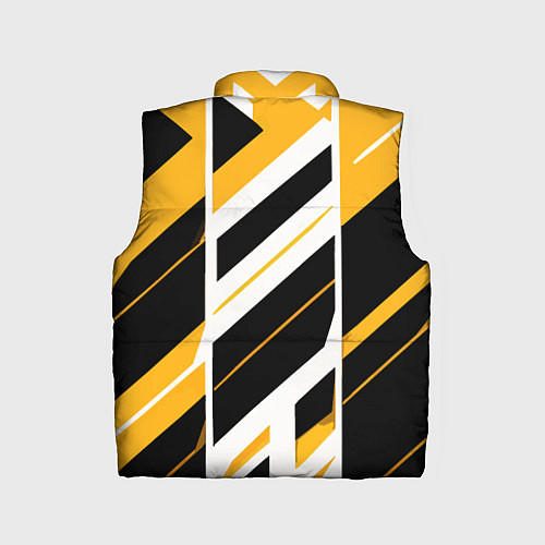 Детский жилет Black and yellow stripes on a white background / 3D-Черный – фото 2