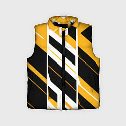 Детский жилет Black and yellow stripes on a white background, цвет: 3D-черный