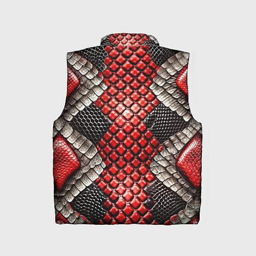 Детский жилет Змеиная объемная текстурная красная шкура / 3D-Черный – фото 2