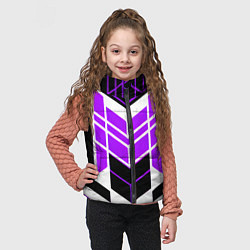 Детский жилет Purple and black stripes on a white background, цвет: 3D-светло-серый — фото 2