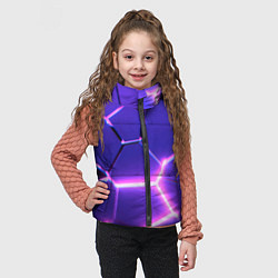 Детский жилет Фиолетовые плиты с розовым свечением, цвет: 3D-черный — фото 2