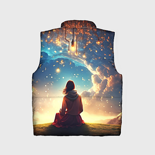 Детский жилет Небесный пейзаж - сюрреализм / 3D-Черный – фото 2