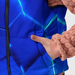 Детский жилет Яркие синие неоновые плиты в разломе, цвет: 3D-красный — фото 2