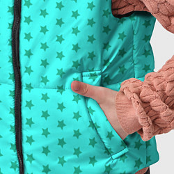 Детский жилет Паттерн неоновый циан со звездами, цвет: 3D-светло-серый — фото 2