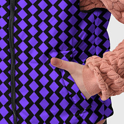Детский жилет Паттерн фиолетовые ромбы, цвет: 3D-черный — фото 2