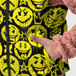 Детский жилет Желтые смайлики узор, цвет: 3D-черный — фото 2