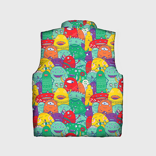 Детский жилет Разноцветные монстрики / 3D-Светло-серый – фото 2