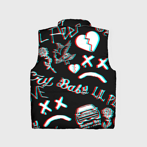 Детский жилет Lil Peep logo glitch / 3D-Черный – фото 2