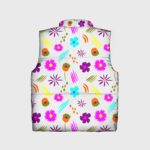 Детский жилет Яркий цветочный узор-паттерн / 3D-Светло-серый – фото 2