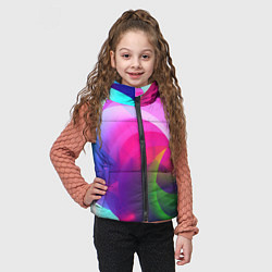 Детский жилет Неоновая абстракция градиент, цвет: 3D-красный — фото 2