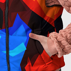 Детский жилет Синий и красный полигоны, цвет: 3D-черный — фото 2