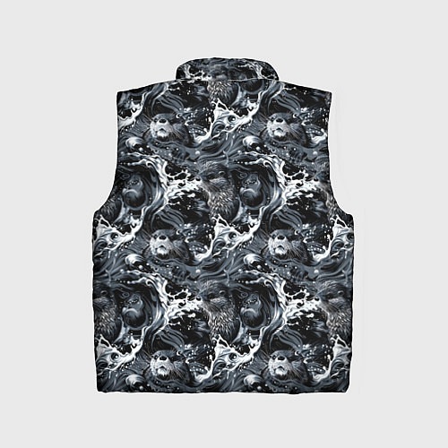 Детский жилет Выдры купаются в речке - паттерн / 3D-Красный – фото 2