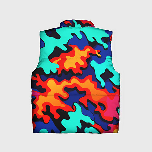 Детский жилет Разноцветный кислотный камуфляж / 3D-Черный – фото 2