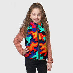 Детский жилет Разноцветный кислотный камуфляж, цвет: 3D-черный — фото 2