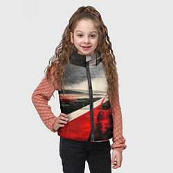 Детский жилет Футуристичный пейзаж в ретро стиле, цвет: 3D-красный — фото 2