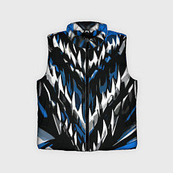 Детский жилет Абстрактные бело-синие шипы, цвет: 3D-черный
