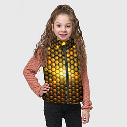 Детский жилет Металлические соты - роскошный блеск золота, цвет: 3D-черный — фото 2