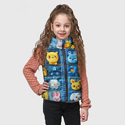 Детский жилет Зайчата на пэчворк, цвет: 3D-красный — фото 2