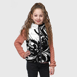 Детский жилет Модная растительная абстракция - нейроарт, цвет: 3D-светло-серый — фото 2