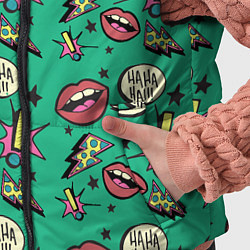 Детский жилет Губы и молния поп арт, цвет: 3D-светло-серый — фото 2